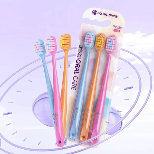 ECOME E905 Ultra-Soft Toothbrush 3-Pack