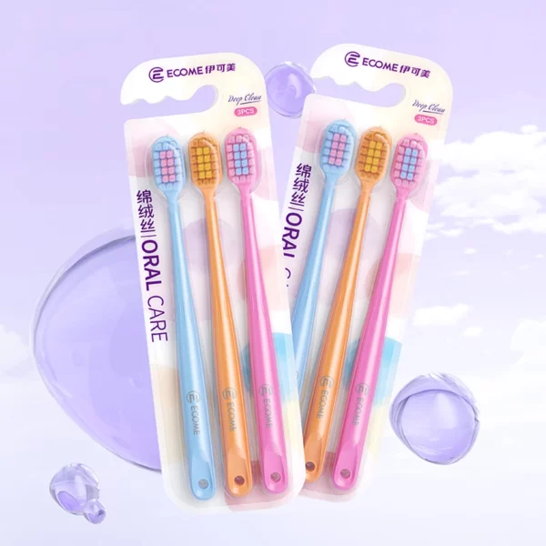 ECOME E905 Ultra-Soft Toothbrush 3-Pack