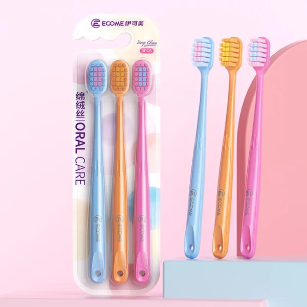 ECOME E905 Ultra-Soft Toothbrush 3-Pack