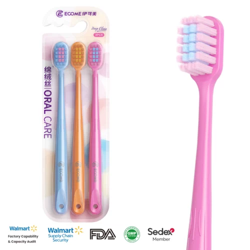 ECOME E905 Ultra-Soft Toothbrush 3-Pack