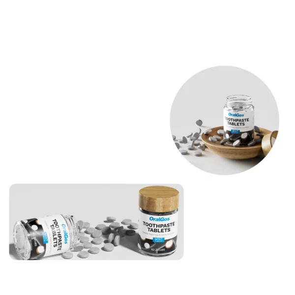 OralGos 060 Charcoal Mint Toothpaste Tablets