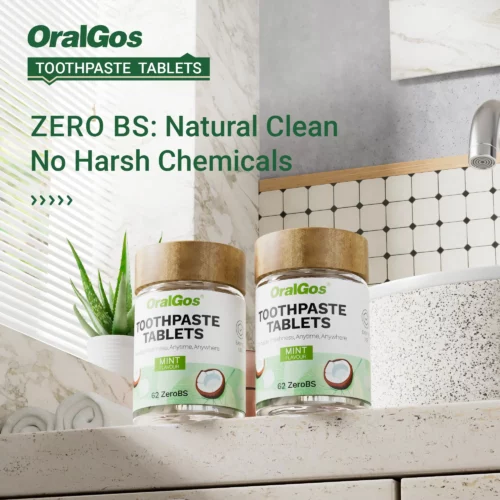 OralGos ZeroBS Toothpaste Tablets – Mint Flavor, Fluoride-Free