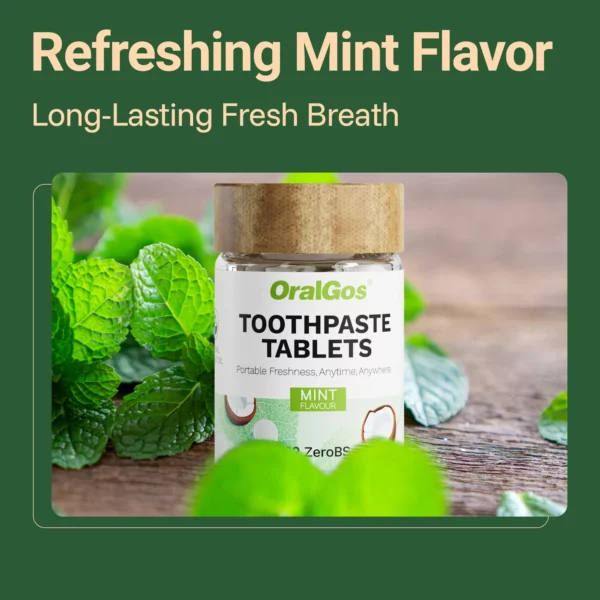 OralGos ZeroBS Toothpaste Tablets – Mint Flavor, Fluoride-Free